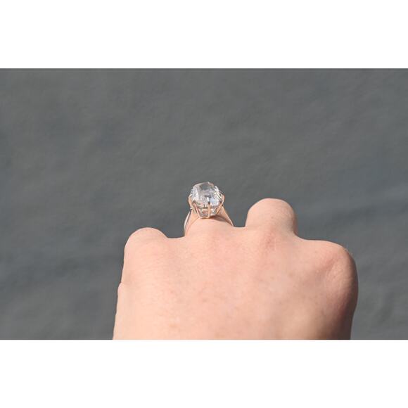 Edwardian Raw Diamond Engagement Ring Rough Diamond Wedding Band Uncut Diamond - Picture 4 of 9